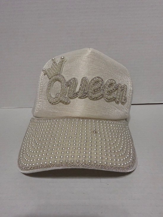 Accessories - Queen Embellished Baseball Cap - Ivory